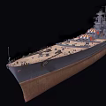 Gray Warship With Detailed Deck Turret Mast And Hull Structure Side View