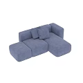 Blue Modular Two Seater Sofa With Soft Upholstery And Plush Cushions