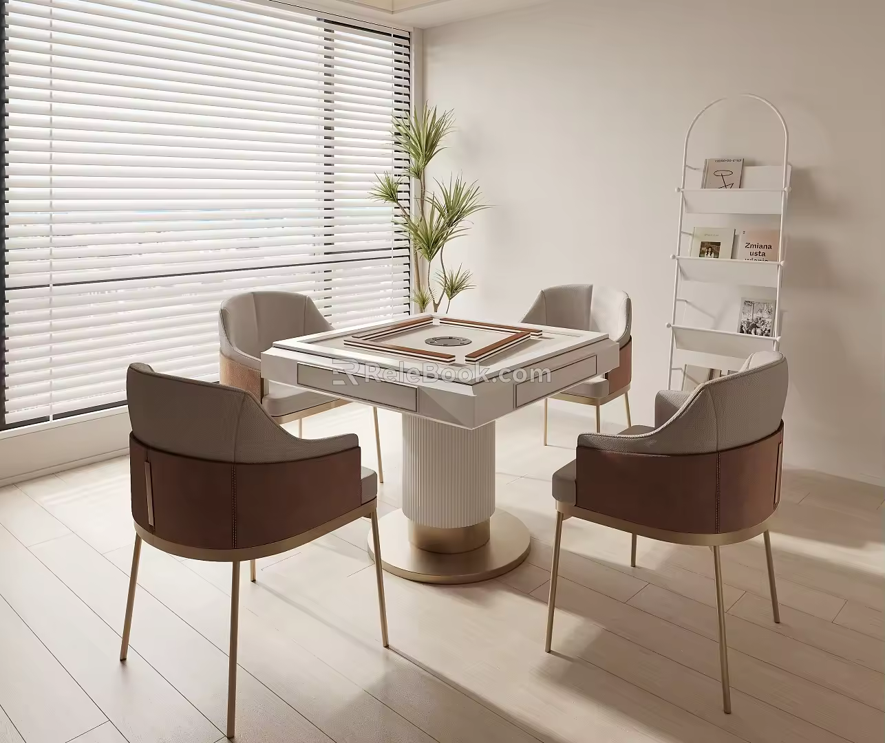 Mahjong table chess room 3d model