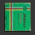 Vintage Green Mathon Box With Striped Design And Brand Label Details