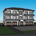 Two Story Detached Villa Modern Exterior Design With Balconies And Garages