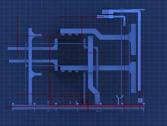 Modern pipeline data room 3d model