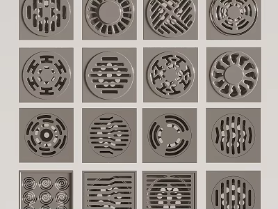Bathroom Accessories Various Floor Drain Designs With Modern Patterns Home Use 3d model