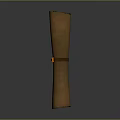 Rolled Brown Leather Scroll With Leather Strap On Gray Background