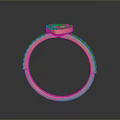 Red Rose Gold Ring With Center Stone And Side Diamond Accents