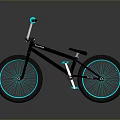 Black BMX Bike with Turquoise Wheels and Handlebars in Modern Design