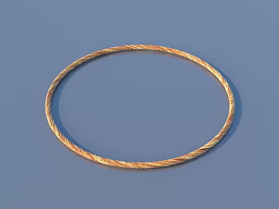 Stylish Twisted Metallic Bracelet with Golden and Brown Intertwined Design on Blue Background for Daily Use 3d model