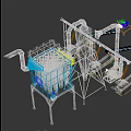 Industrial Processing Equipment System with Cyclone Separator Conveyor Belt Piping and Enclosure Unit