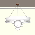 Modern Minimalist Chandelier With Circular Ring Design And Soft White Spherical Light Shades