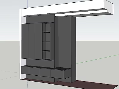 Modern Style Decorative Cabinet With Multi Layered Design And Gray Finish 3d model