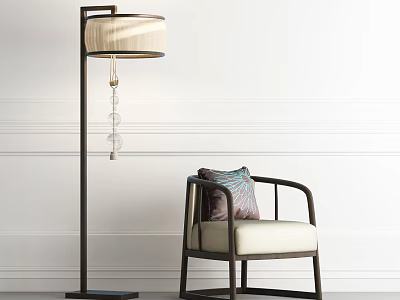 New Chinese-style armchair single chair decoration 3d model