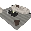 Modern Italian Sofa Combination Sofa Coffee Table Combination Side Table Coffee Table Multi-Person Sofa Single Person Sofa Living Room Sofa Jewelry Ornaments 3d model