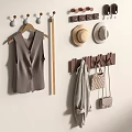 Wall Hooks Organizing Vest Hats Coat And Handbag On Entryway Wall