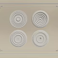 Classic White Ceiling Medallion With Four Circular Patterns And Decorative Frames For Ceiling Decoration 3d model
