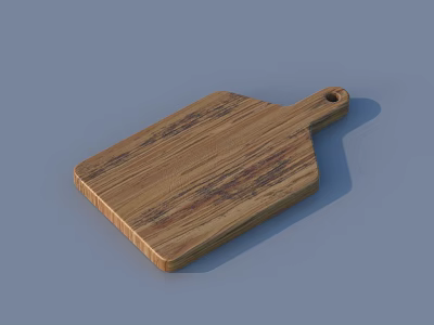 Practical Natural Wooden Kitchenware Cutting Board With Handle For Food Preparation 3d model