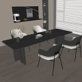 Dining table and chair 3d model
