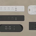 Embedded socket panel multi hole socket USB socket 3d model