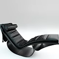 Modern Black Leather Lounge Chair With Curved Frame And Sleek Design
