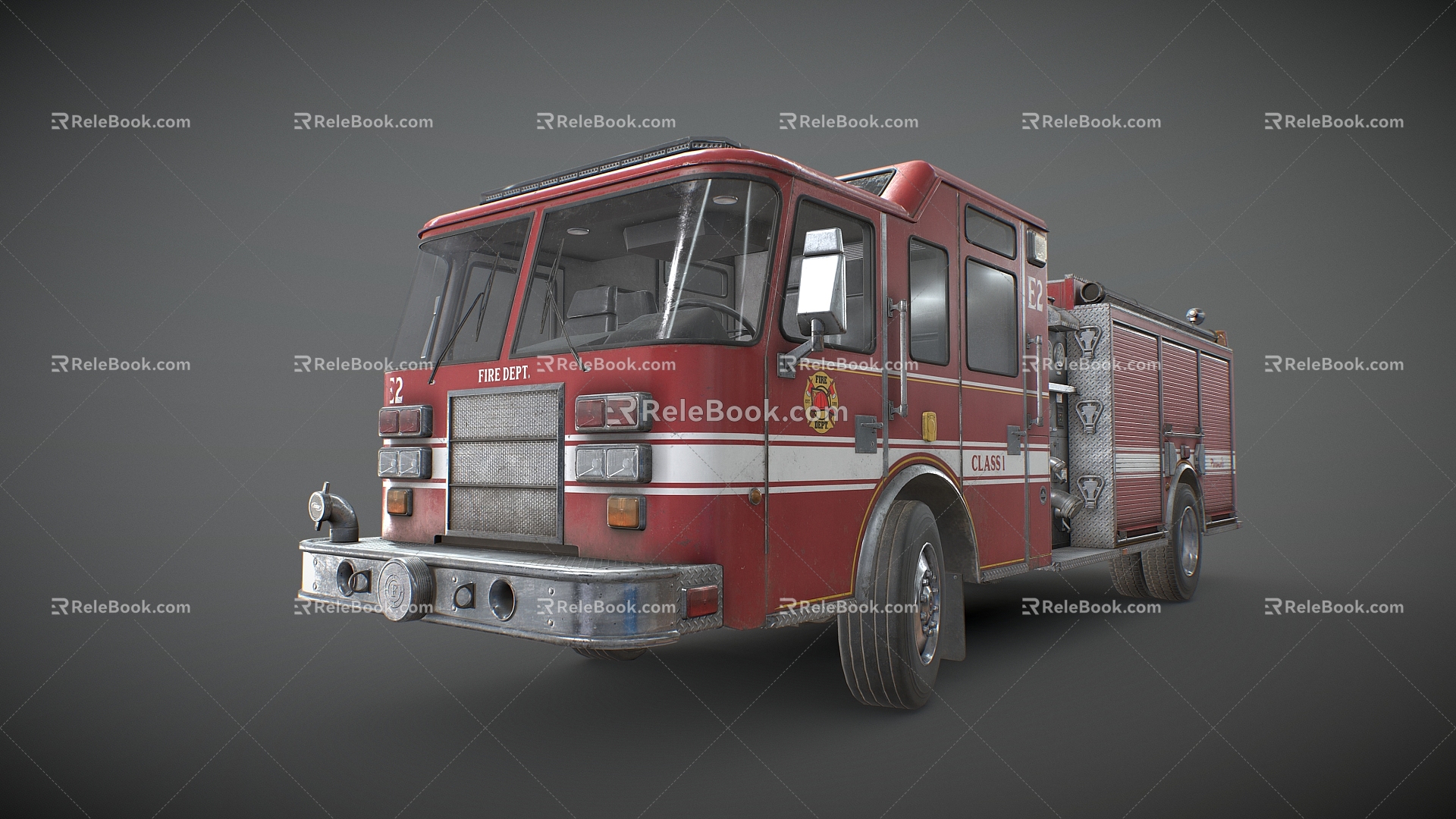 Fire truck ambulance car rescue car cartoon car 3d model