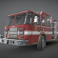 Red E-ONE Fire Truck Classic Design With Firefighting Equipment And Emblem