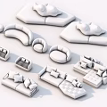Modern Versatile Sofa Sets In Various Colors Different Shapes And Comfortable Styles 3d model