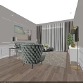 Birds Eye View Floor Plan of Modern Residential Interior with Living Dining and Bedroom Spaces