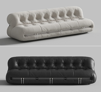 poliform modern multiplayer sofa leather sofa 3d model