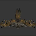 Realistic Eagle With Spread Wings And Detailed Feathers On White Background 3d model