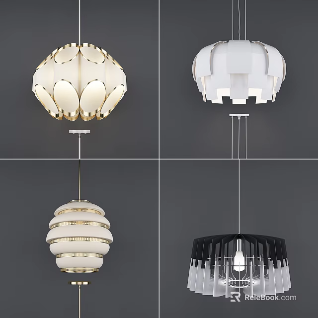 Modern Chandeliers with Diverse Contemporary Designs and Color Styles for Home Interior Decor 3d model 