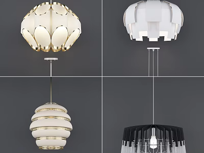Modern Chandeliers with Diverse Contemporary Designs and Color Styles for Home Interior Decor 3d model