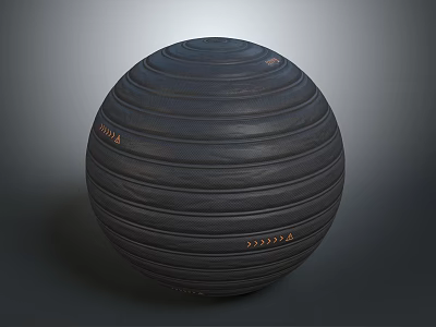 Black Striped Fitness Exercise Ball For Gym Workout Training Equipment 3d model