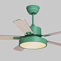Modern Black Ceiling Fan With LED Light And Five Blades Design