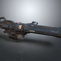 Sci Fi Futuristic Weapon With Metallic Structure Barrel And Decorative Details 3d model