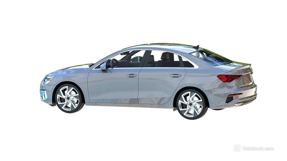 Modern Silver Sedan Car With Sleek Body Design And Four Door Style 3d model 