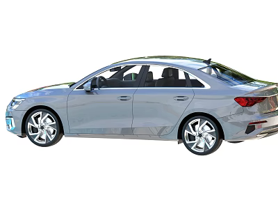 Modern Silver Sedan Car With Sleek Body Design And Four Door Style 3d model