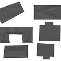 Black Striped 3D Geometric Structures In Various Shapes And Forms 3d model
