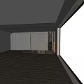 Modern Geometric Room Divider With Metal Frame And Glass Panels In Interior Space