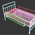 Medical Bed with Sturdy Metal Frame Gray Mattress Pillow and Wheels for Hospital Use