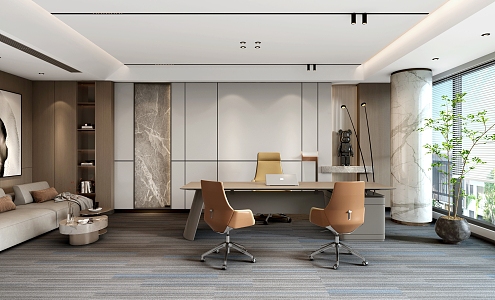 Modern Office Manager Room 3d model