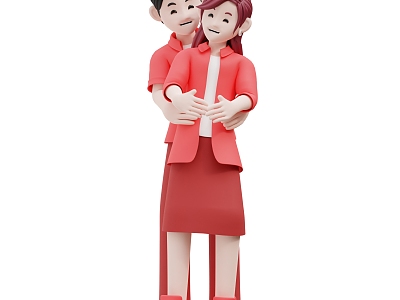 Valentine's Day Cartoon Couple Cartoon Couple Cartoon Double Cartoon Scene model