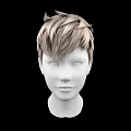 Game Movie Character 3D Head Model With Short Blonde Hair On Black Background