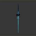 Giant Godzilla Creature Firing Blue Energy Beam With Glowing Spikes On Dark Background