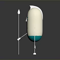Cartoon Style Game Character With White Body Blue Face And Spear