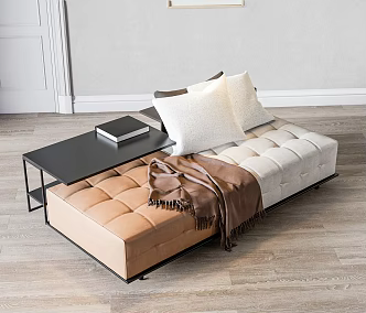 Light Luxury Italian Double Sofa Leather Sofa Cloud Sofa Light Luxury Sofa Double Sofa Module Sofa 3d model