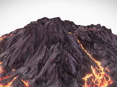 Volcanic Peak Mountain Range Volcanic Terrain 3d model