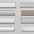 Various Modern Air Conditioner Fans with Different Designs and Neutral Colors