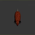 Armadillo With Red Cracked Shell Light Brown Body Black Eyes Orange Nose And Black Claws
