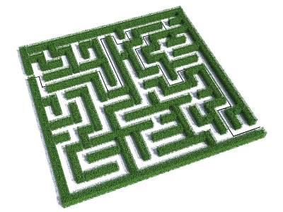 Modern Planting Maze Wall Shrub Maze Landscape Plant Maze Hedge Maze Wall 3d model
