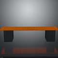 Elegant Modern Bench Design With Orange Top And Gray Legs