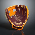 Durable Leather Baseball Glove For Sports With Maroon And Orange Stitching